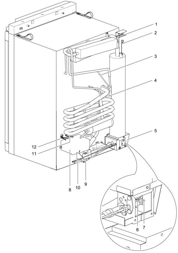 Vue éclaté frigo à absorption THETFORD - pièce détachée camping-car